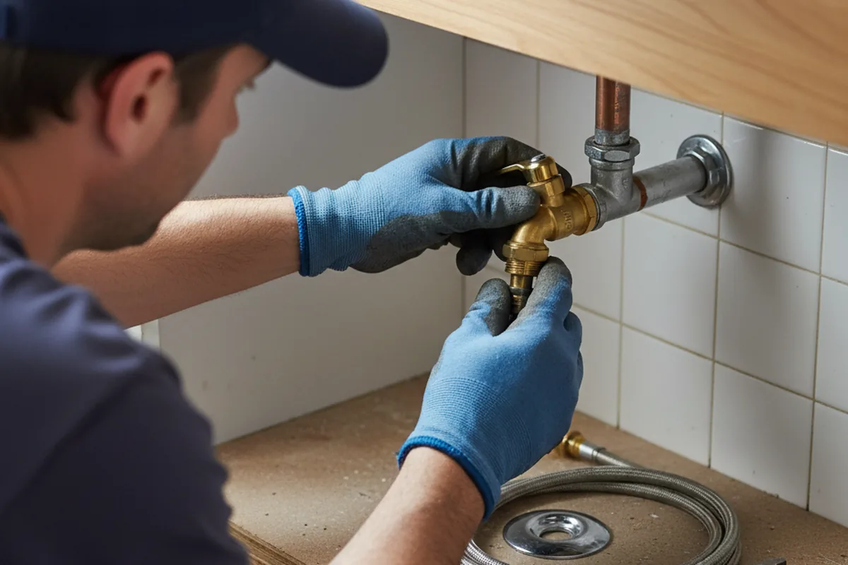 Shutoff valve and fitting work during Emergency Plumbing in Mount Calvary